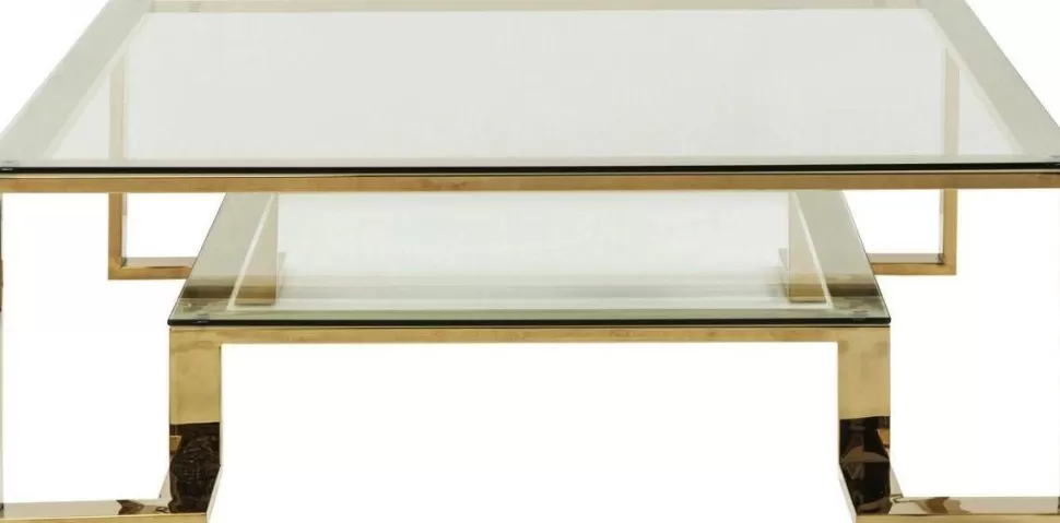 Stoliki Kawowe-KARE Design Ława Gold Rush 120x120 Cm Złota