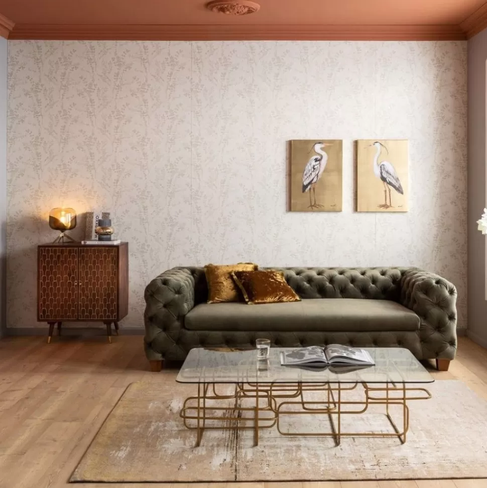 Stoliki Kawowe-KARE Design Ława Meander 140x80 Cm Transparentno-złota