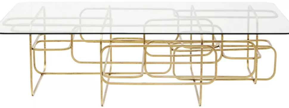Stoliki Kawowe-KARE Design Ława Meander 140x80 Cm Transparentno-złota