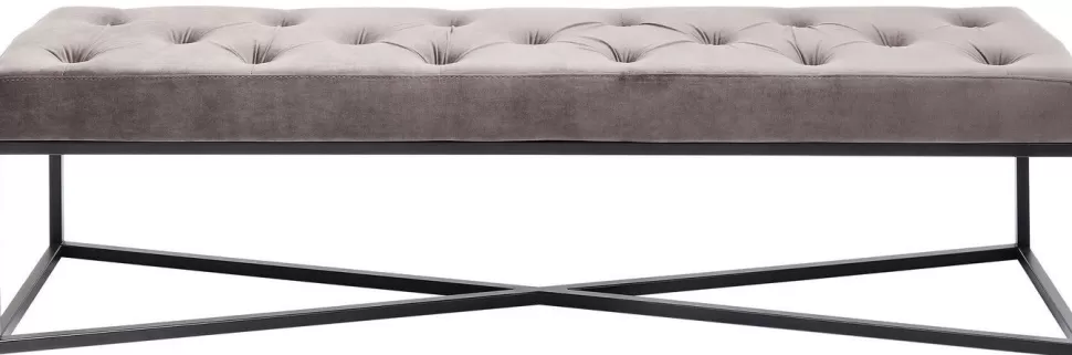 Ławki-KARE Design Ławka Crossover 150x40 Cm Szara