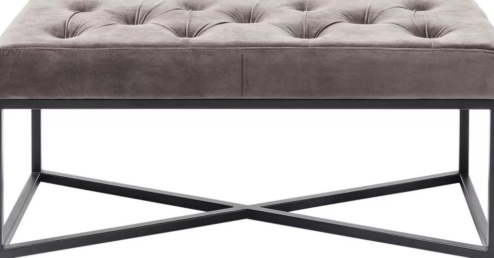 Ławki-KARE Design Ławka Crossover 90x40 Cm Szara