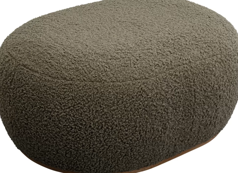 Ławki-KARE Design Ławka Do Przedpokoju Tkanina Boucle Oliwkowa Zieleń 81x65 Cm