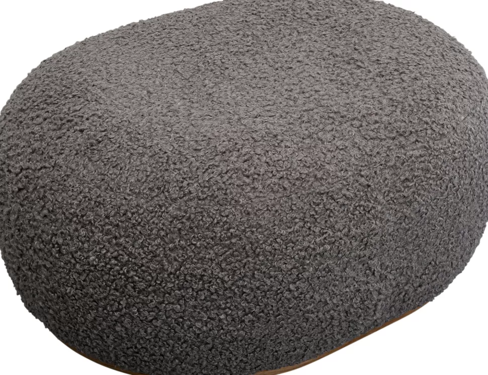 Ławki-KARE Design Ławka Do Przedpokoju Tkanina Boucle Szara 81x65 Cm