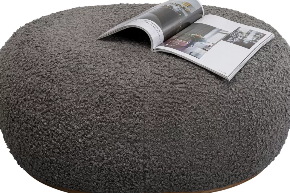 Ławki-KARE Design Ławka Do Przedpokoju Tkanina Boucle Szara 81x65 Cm