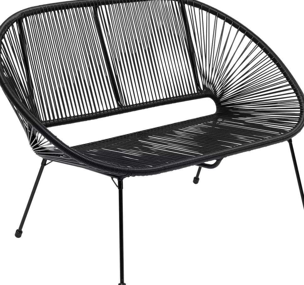 Sofy-KARE Design Ławka Ogrodowa Czarna żyłkowa 121 Cm