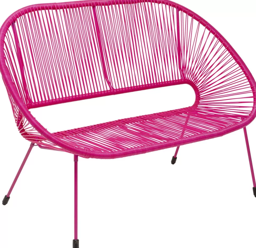 Sofy-KARE Design Ławka Ogrodowa Różowa żyłkowa 121 Cm