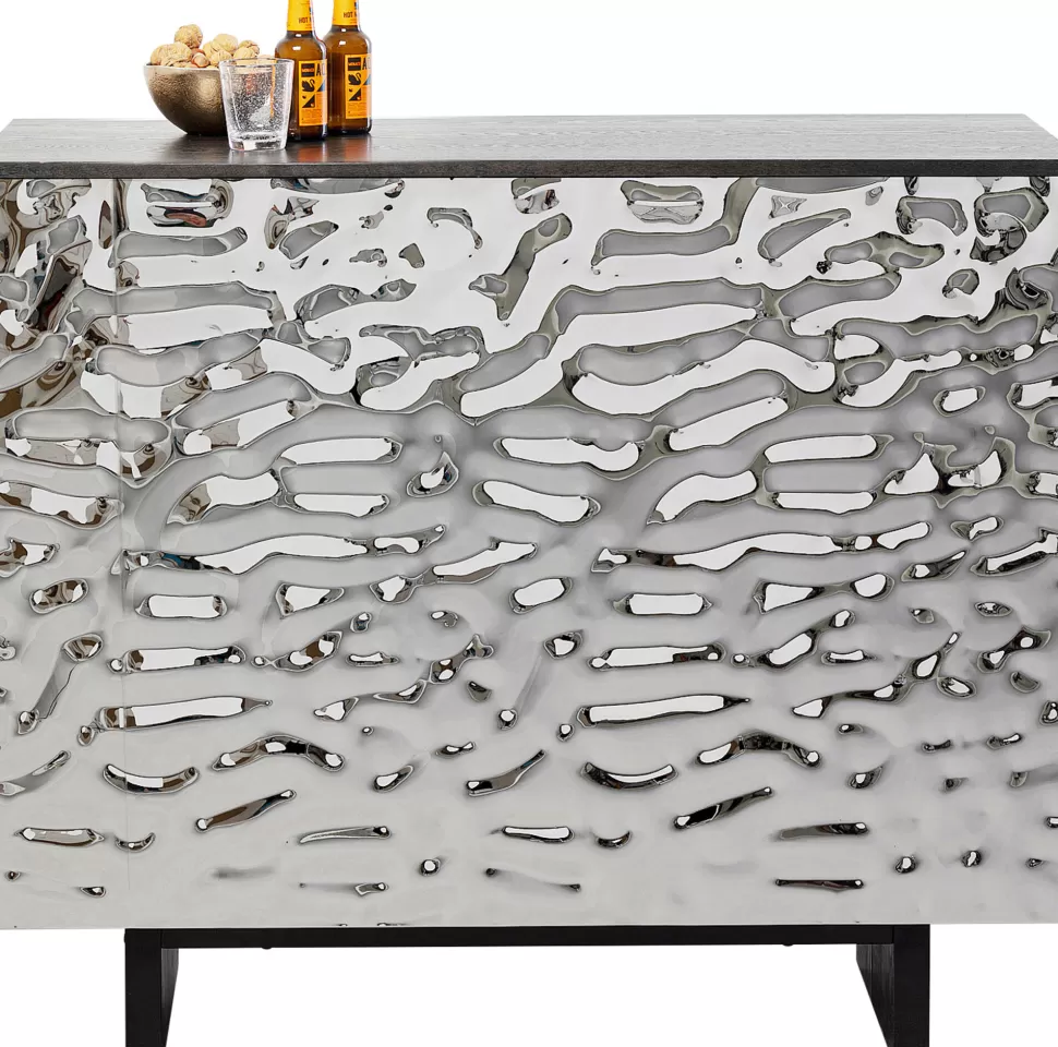 Barki-KARE Design Barek Ekskluzywny Srebrny Stal Nierdzewna 120x105 Cm