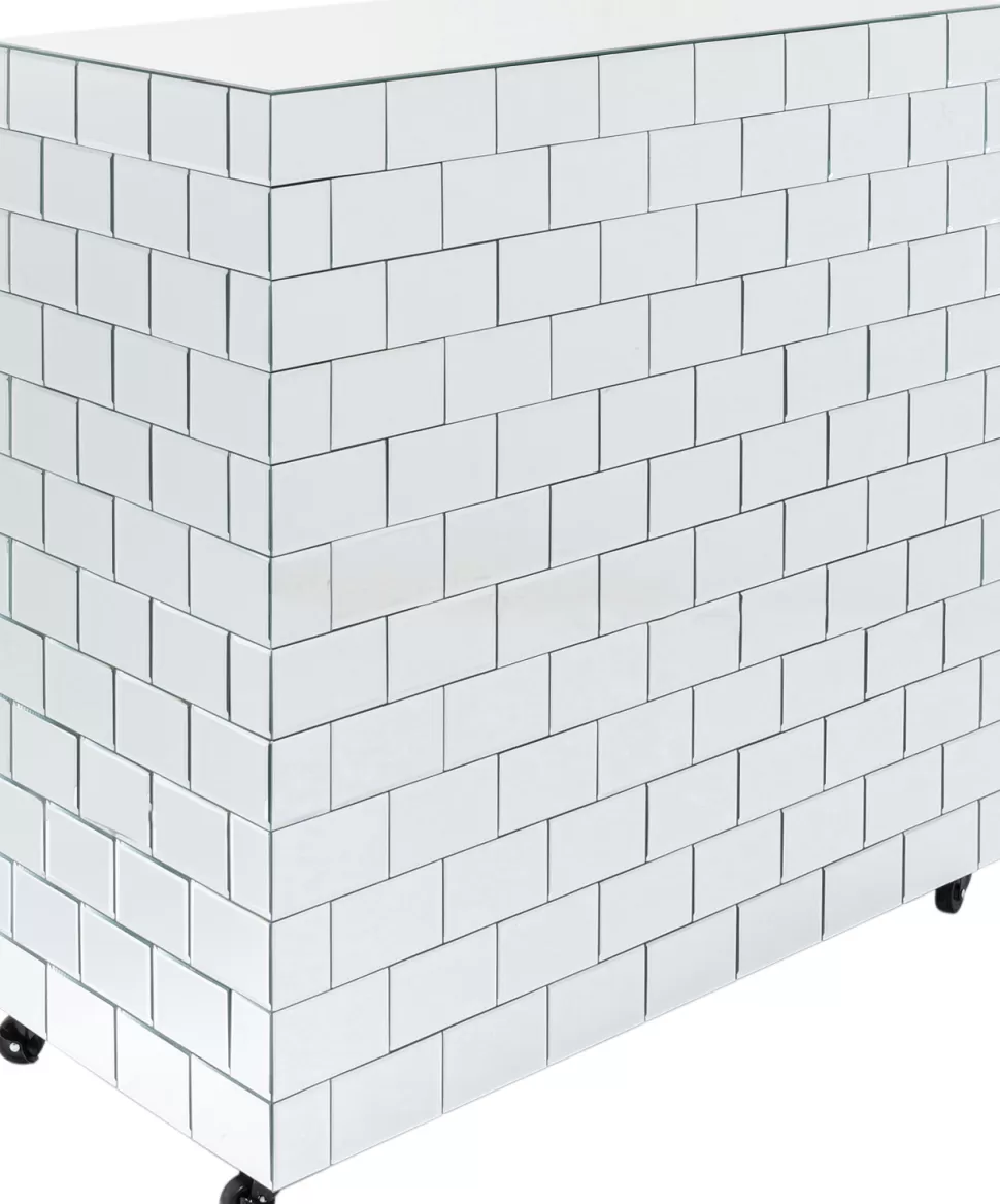 Barki-KARE Design Barek Lustrzany Na Kółkach Glamour 105x120 Cm