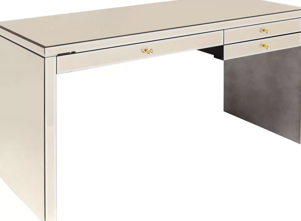 Biurka-KARE Design Biurko Luxury Champagne 140x61 Cm Szampańskie