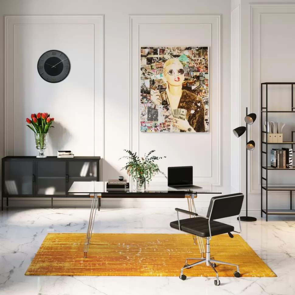 Biurka-KARE Design Biurko Officia 160x80 Cm Transparentne Blat Szklany