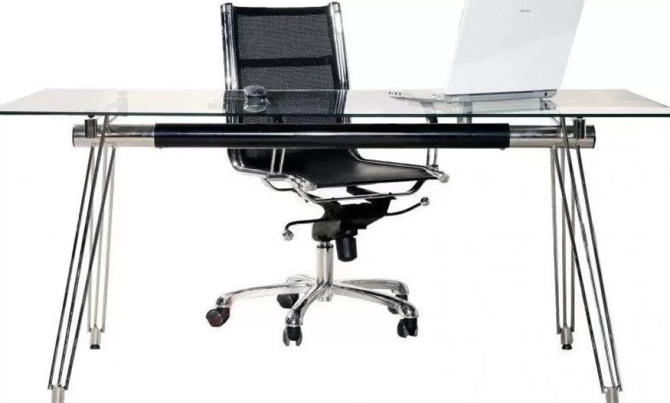 Biurka-KARE Design Biurko Officia 160x80 Cm Transparentne Blat Szklany