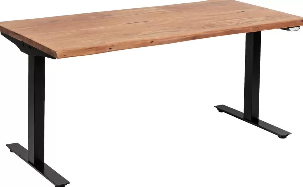 Biurka-KARE Design Biurko Z Elek. Regulacją Wysokości Harmony 180x90 Cm Akacja - Nogi Czarne