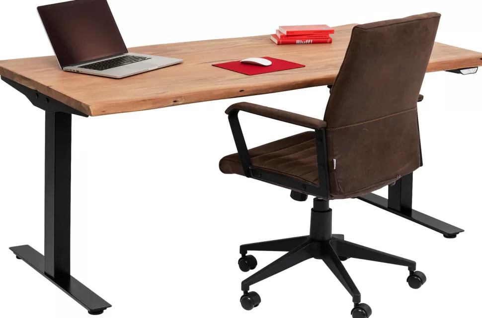 Biurka-KARE Design Biurko Z Elek. Regulacją Wysokości Harmony 180x90 Cm Akacja - Nogi Czarne