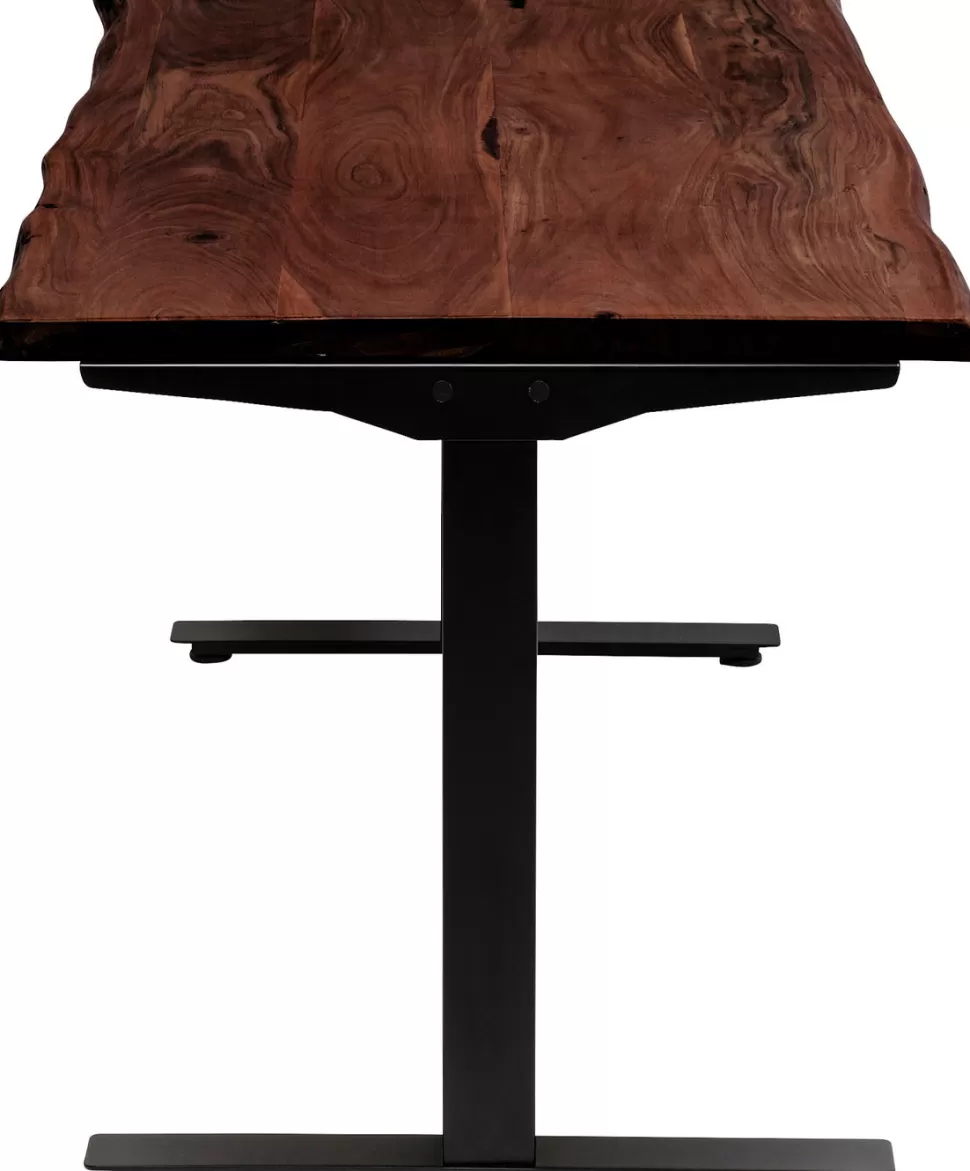 Biurka-KARE Design Biurko Z Elek. Regulacją Wysokości Harmony 180x90 Cm Akacja Brązowe - Nogi Czarne