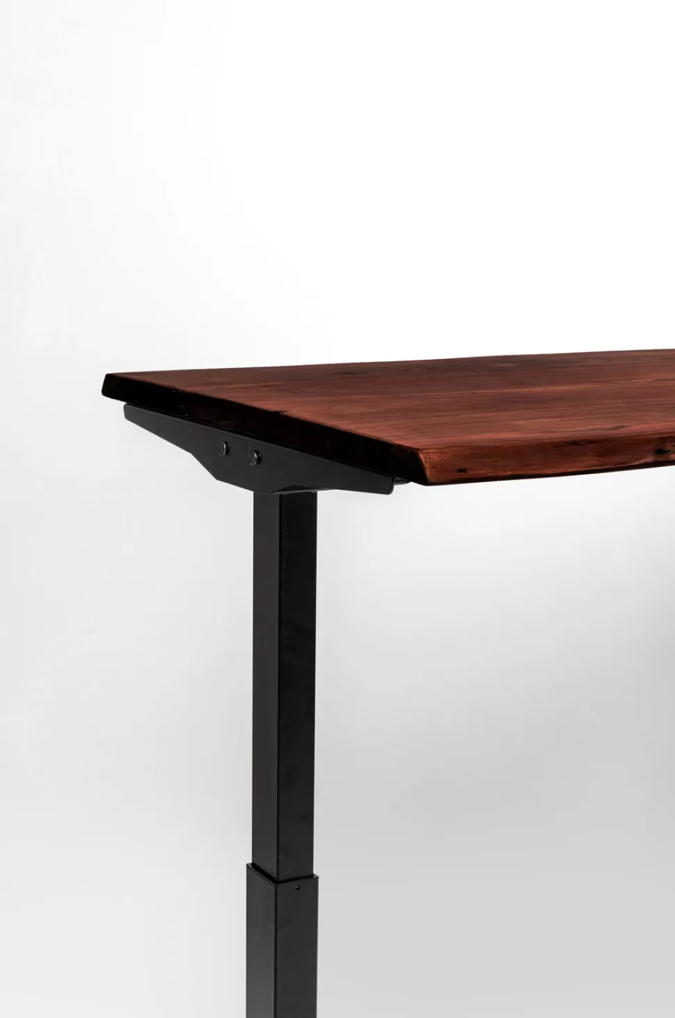 Biurka-KARE Design Biurko Z Elek. Regulacją Wysokości Harmony 180x90 Cm Akacja Brązowe - Nogi Czarne