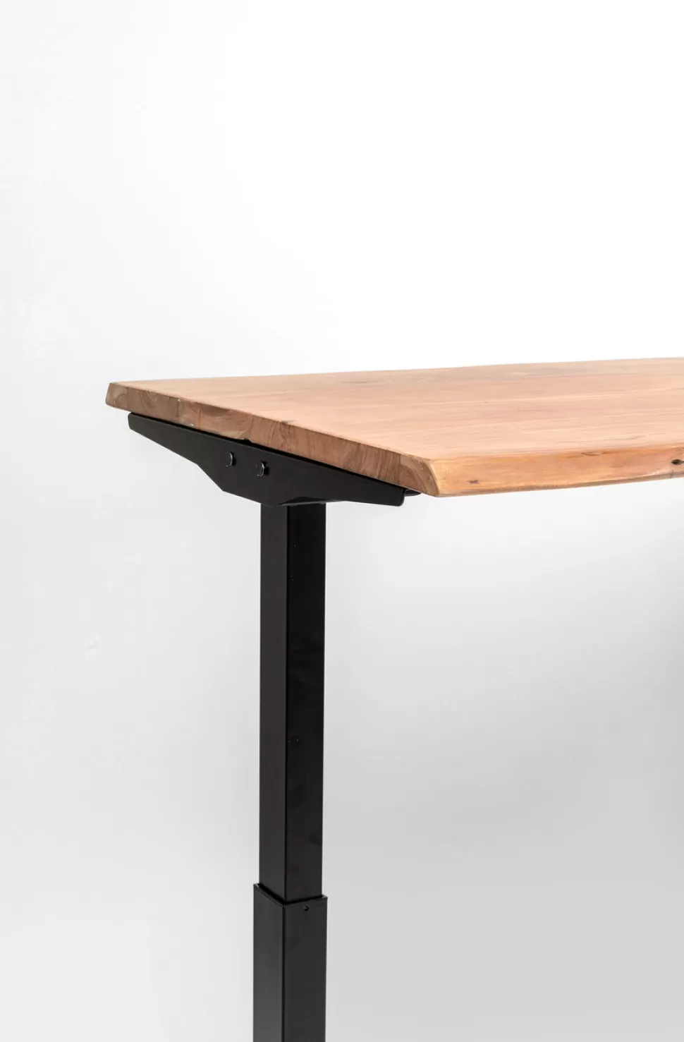 Biurka-KARE Design Biurko Z Elek. Regulacją Wysokości Harmony 200x100 Cm Akacja - Nogi Czarne