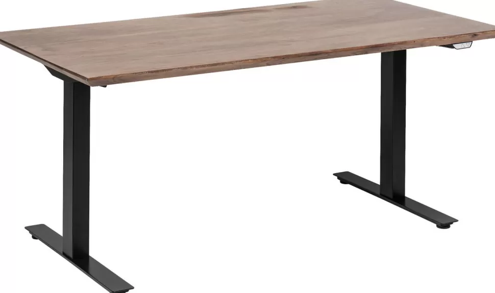 Biurka-KARE Design Biurko Z Elek. Regulacją Wysokości Symphony 160x80 Cm Brązowe - Nogi Czarne