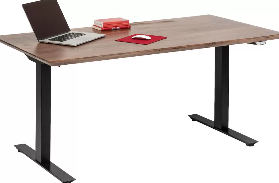 Biurka-KARE Design Biurko Z Elek. Regulacją Wysokości Symphony 160x80 Cm Brązowe - Nogi Czarne