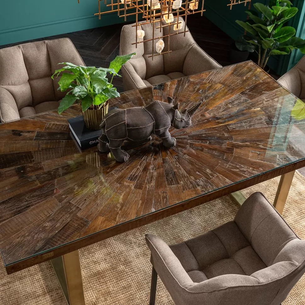 Stoły-KARE Design Blat Prostokątny Drewno Z Recyklingu Mango I Akacja 180x90 Cm