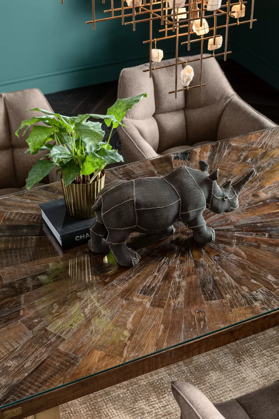 Stoły-KARE Design Blat Prostokątny Drewno Z Recyklingu Mango I Akacja 180x90 Cm