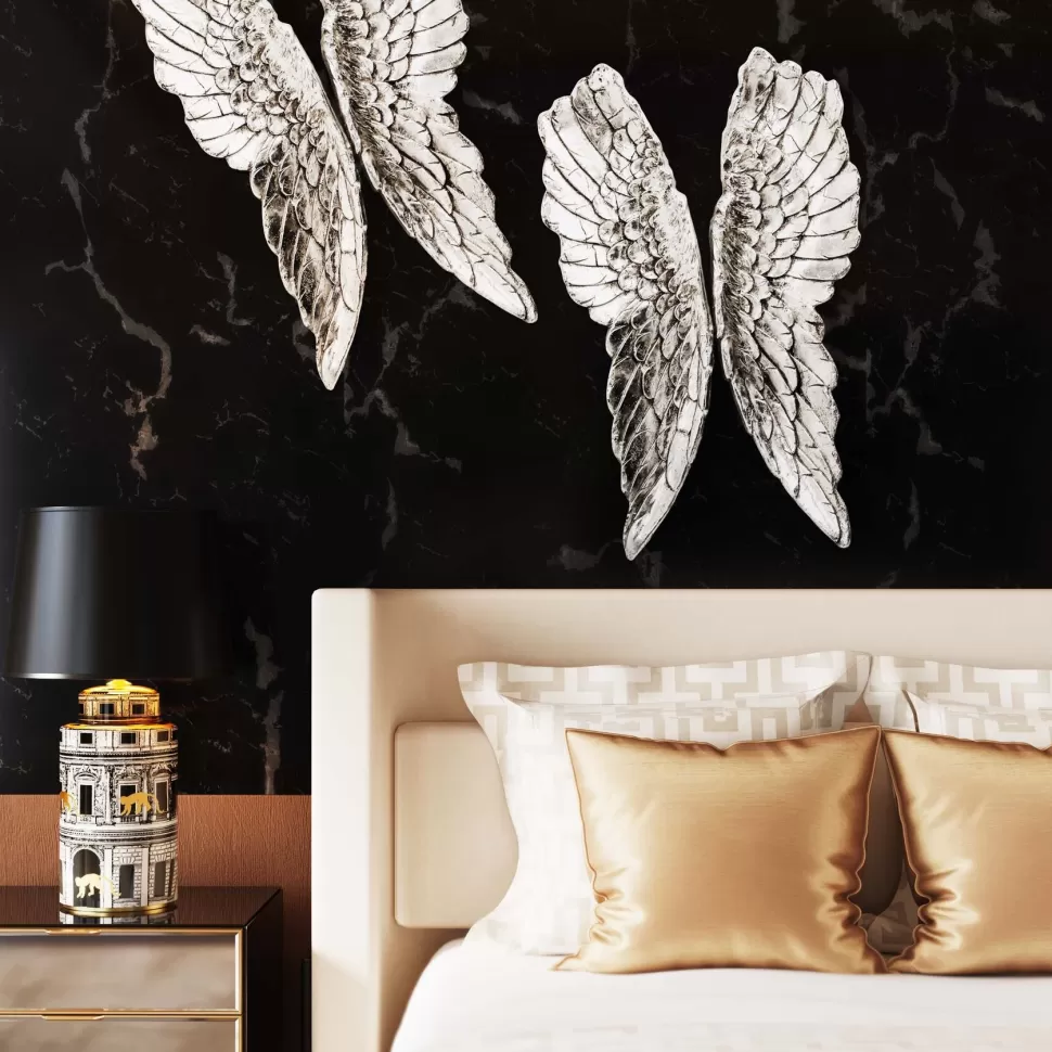 Dekoracje Ścienne-KARE Design Dekoracja ścienna Angel Wings 61x106 Cm Srebrna