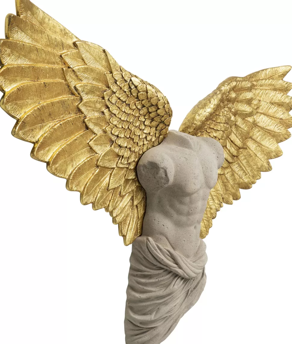 Dekoracje Ścienne-KARE Design Dekoracja ścienna Anioł Stróż Złote Skrzydła 124x71 Cm