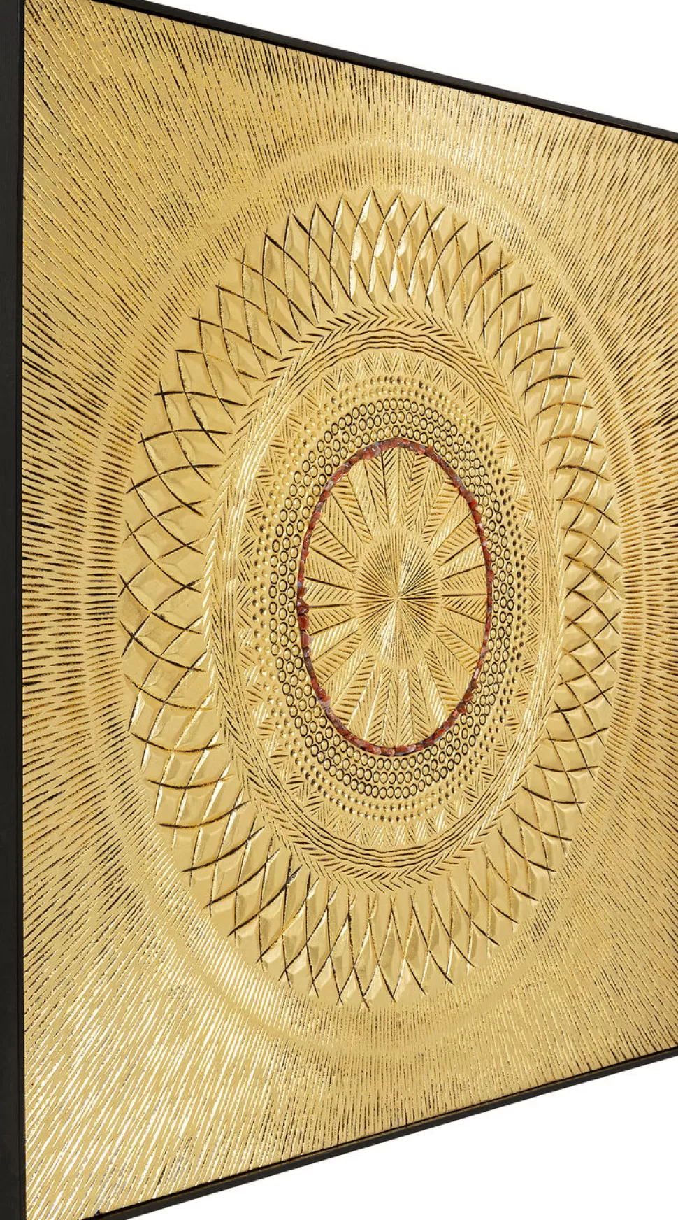 Obrazy-KARE Design Dekoracja ścienna Art Geometric Circle 120x120 Cm Złota