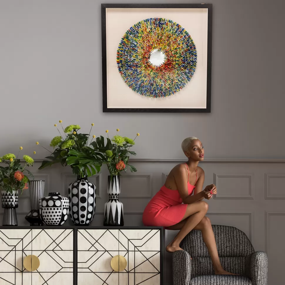 Obrazy-KARE Design Dekoracja ścienna Colour Explosion 120x120 Cm Kolorowa