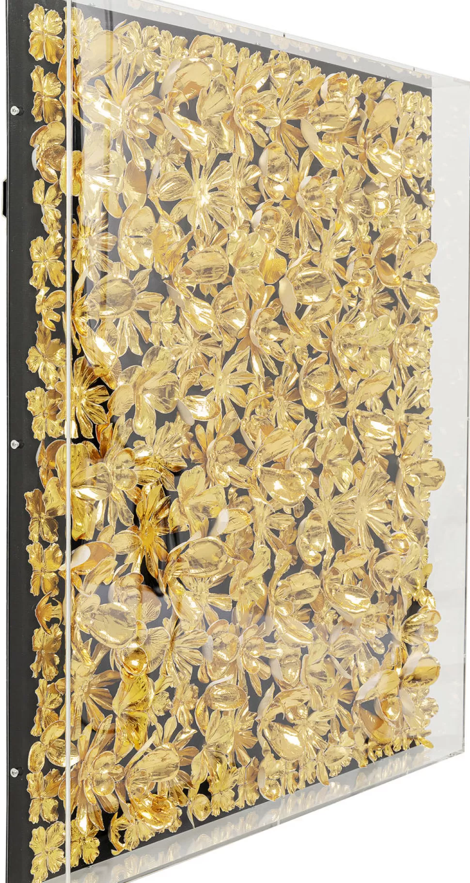 Dekoracje Ścienne-KARE Design Dekoracja ścienna Gold Flower 80x80 Złota