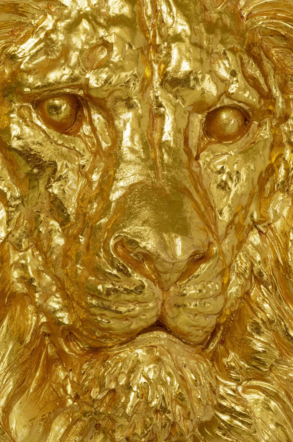 Dekoracje Ścienne-KARE Design Dekoracja ścienna Lion Head 90x100 Cm Złota
