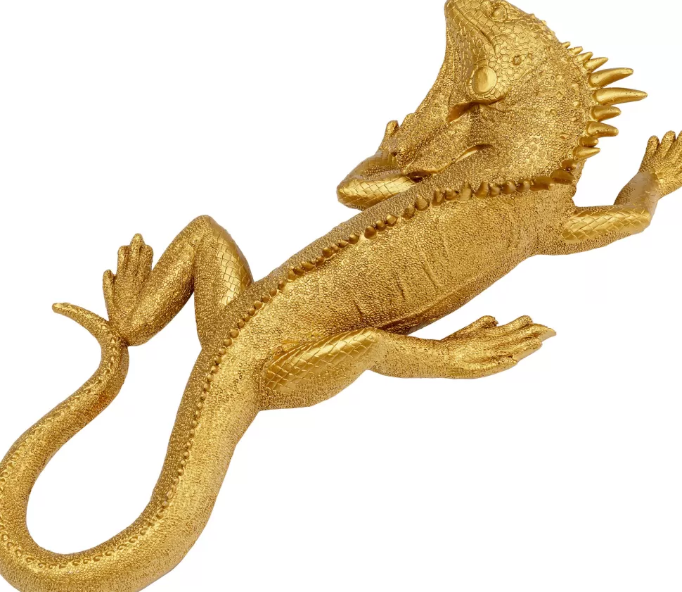 Dekoracje Ścienne-KARE Design Dekoracja ścienna Lizard 17x40 Cm Złota