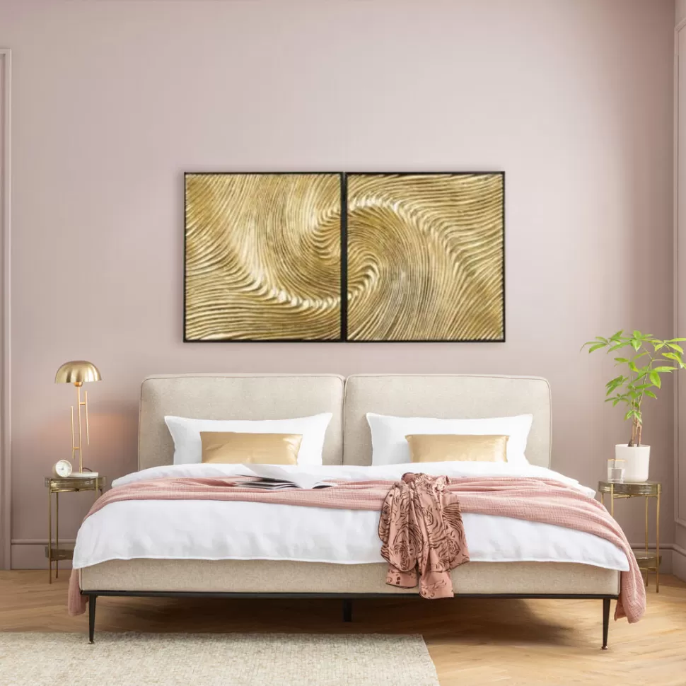 Dekoracje Ścienne-KARE Design Dekoracja ścienna Złote Fale 60x120 Cm