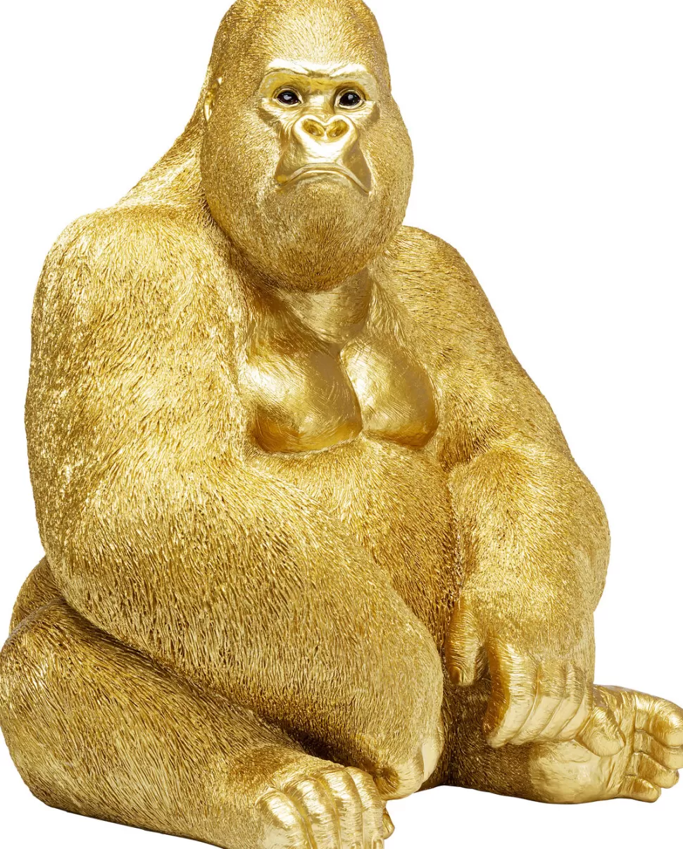 Dekoracje Stojące-KARE Design Dekoracja Stojąca Monkey Gorilla Side XL 60x76 Cm Złota