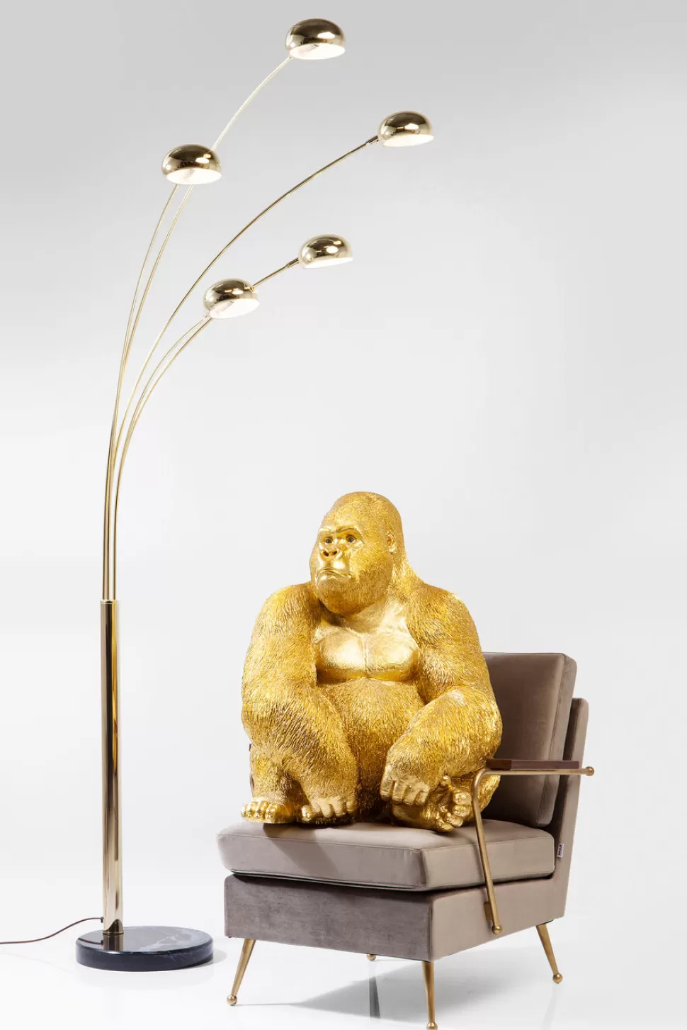 Dekoracje Stojące-KARE Design Dekoracja Stojąca Monkey Gorilla Side XL 60x76 Cm Złota