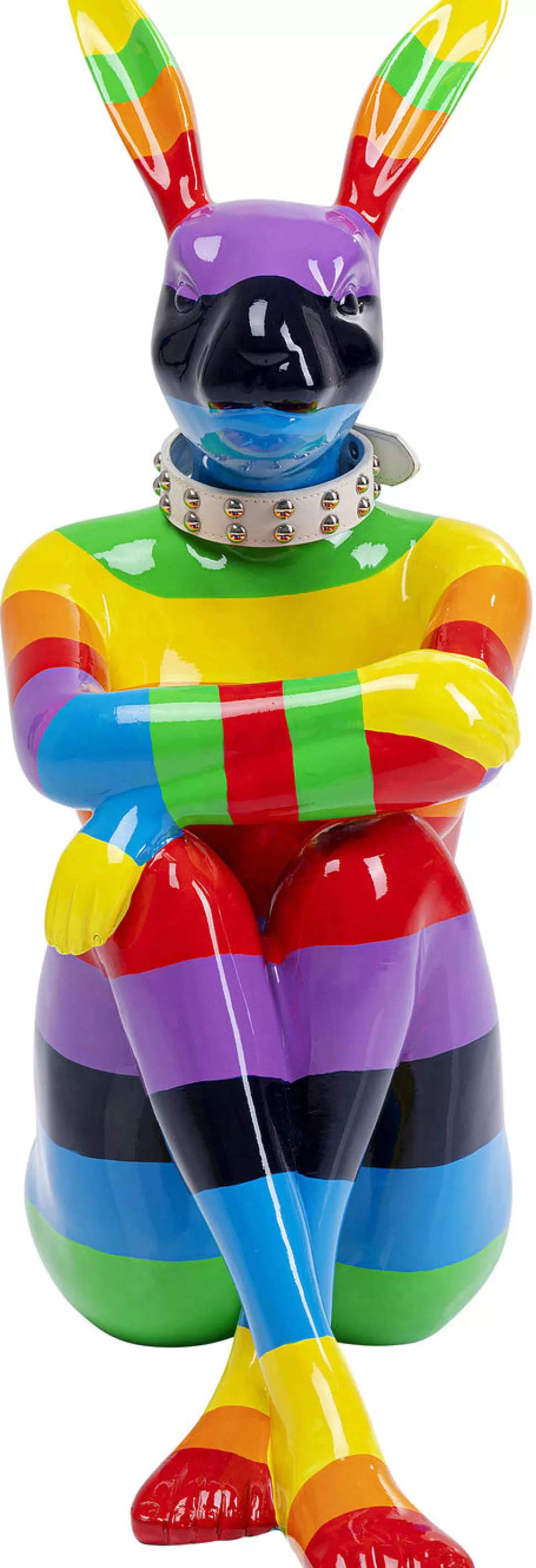 Dekoracje Stojące-KARE Design Dekoracja Stojąca Sitting Rabbit Rainbow 60x80 Cm Kolorowa
