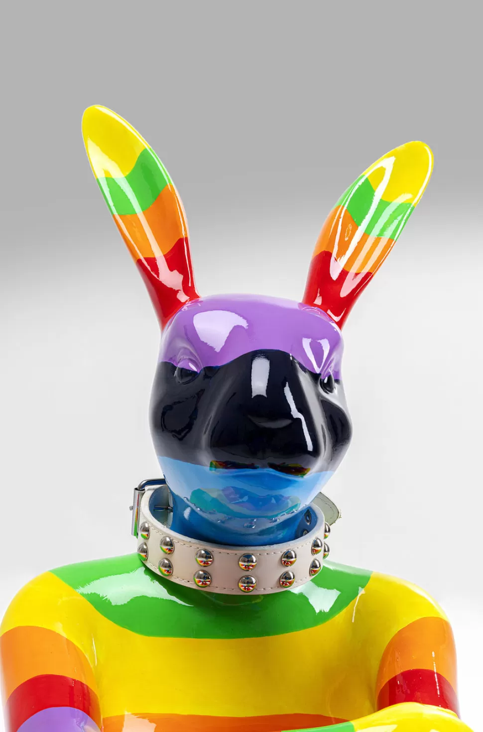 Dekoracje Stojące-KARE Design Dekoracja Stojąca Sitting Rabbit Rainbow 60x80 Cm Kolorowa
