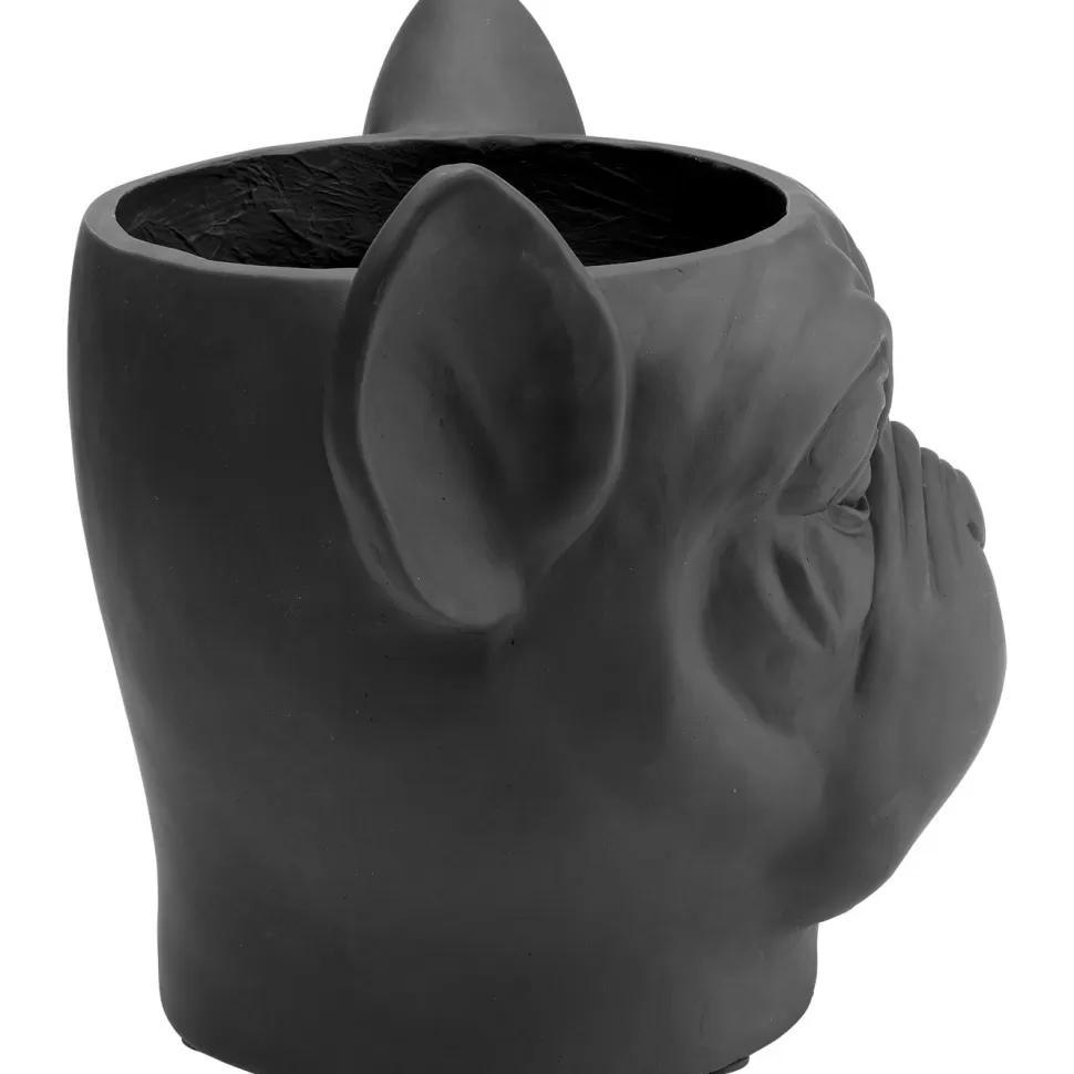 Doniczki I Osłonki-KARE Design Doniczka Bulldog 33x38 Cm Czarna