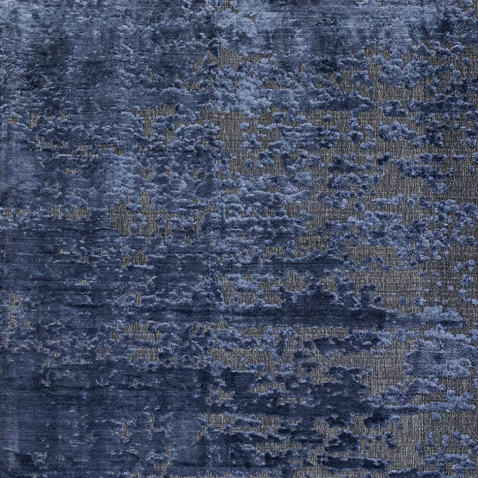 Dywany-KARE Design Dywan Prostokątny Niebieski Wiskoza I Bawełna 170x240 Cm