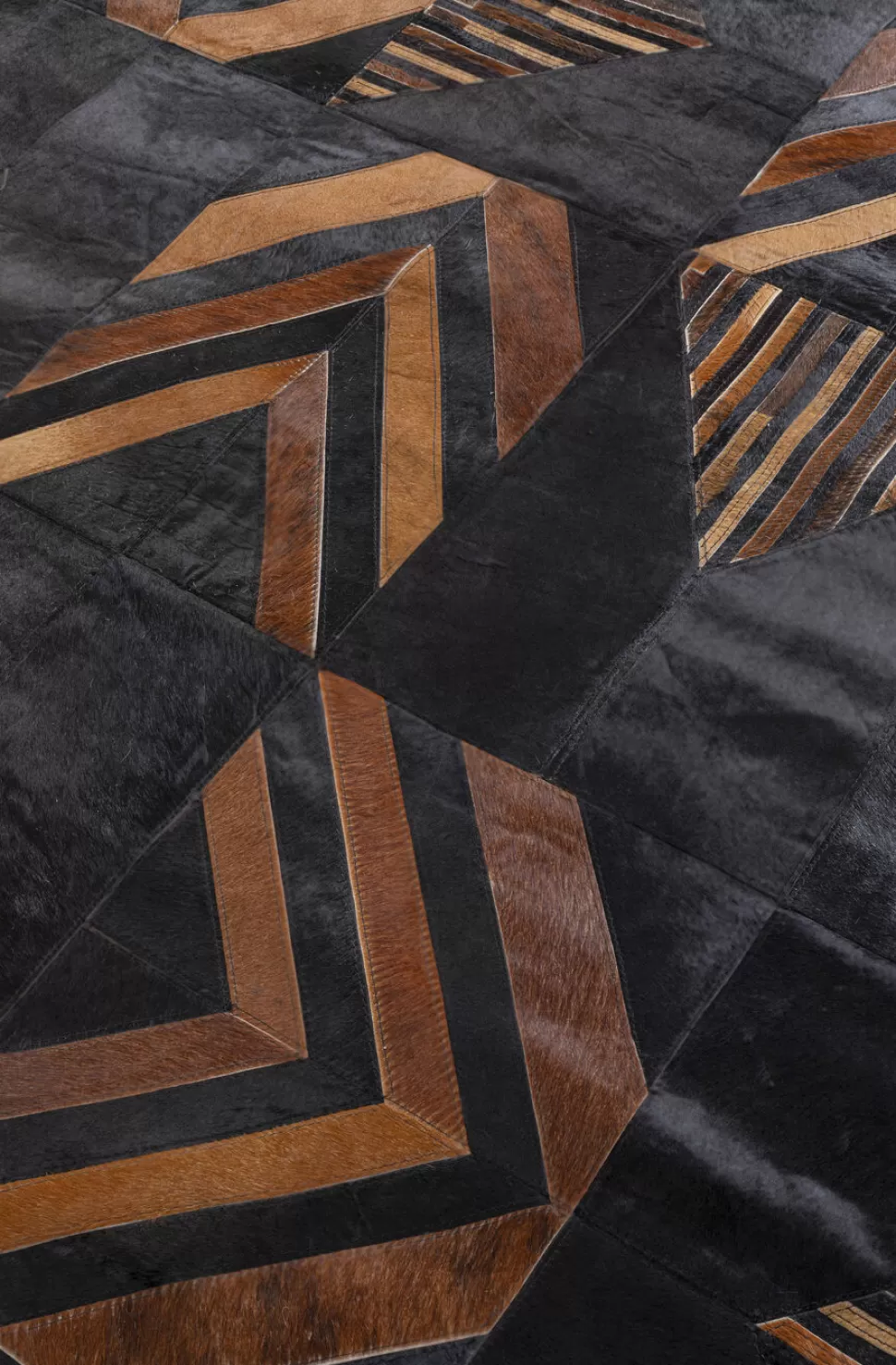 Dywany-KARE Design Dywan Puzzle 240x170 Cm Czarno-brązowy - Skóra Naturalna