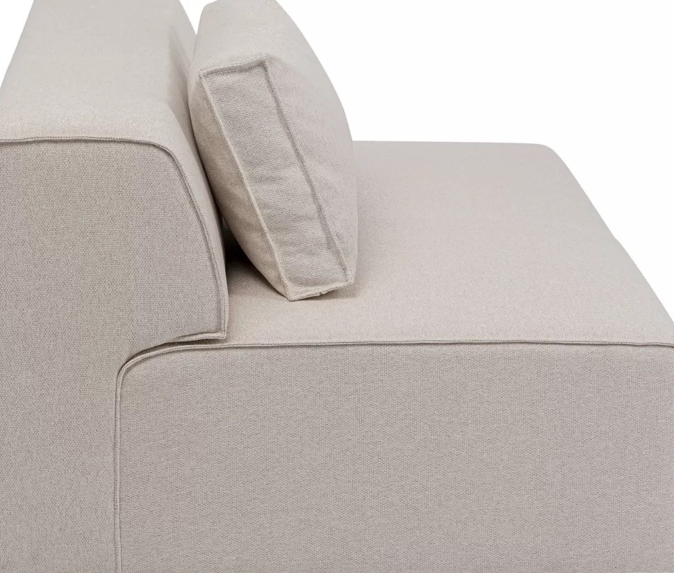 Sofy Modułowe-KARE Design Element środkowy Tapicerowany Kremowy Moduł 120 Cm