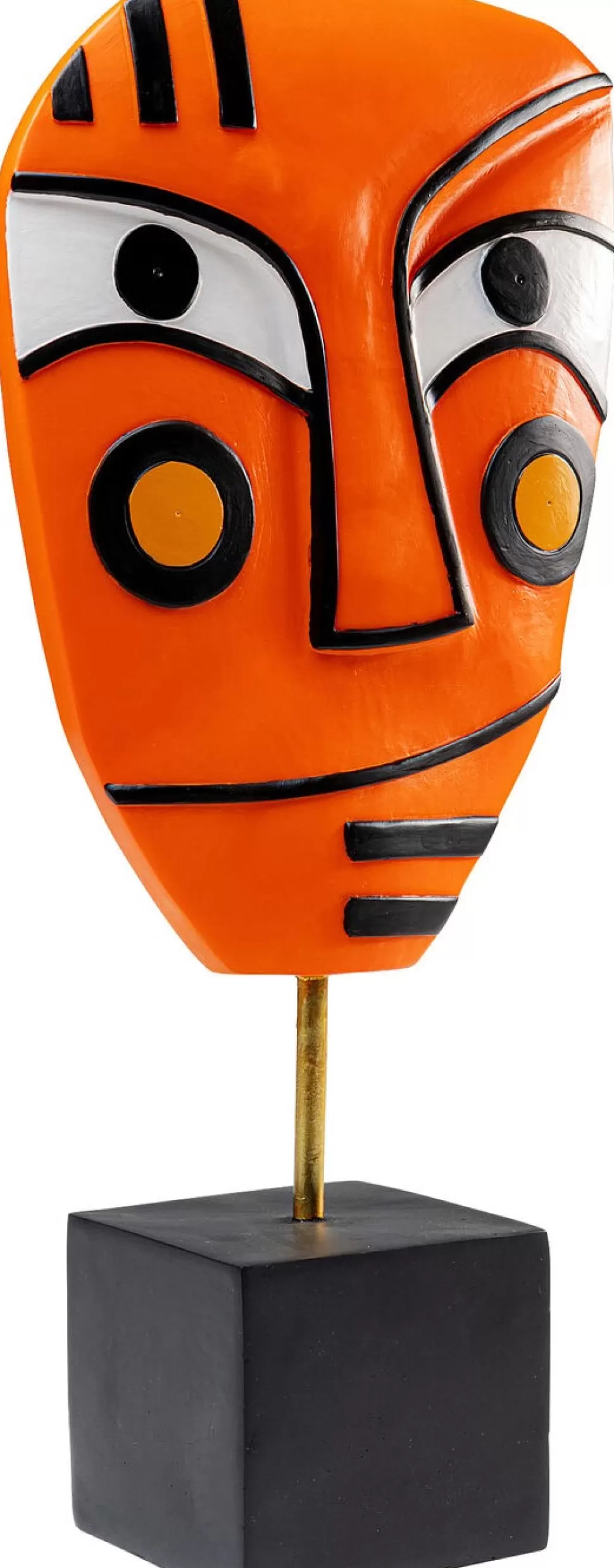 Figurki Dekoracyjne-KARE Design Figurka Dekoracyjna Abstract Face 23x50 Cm Pomarańczowa