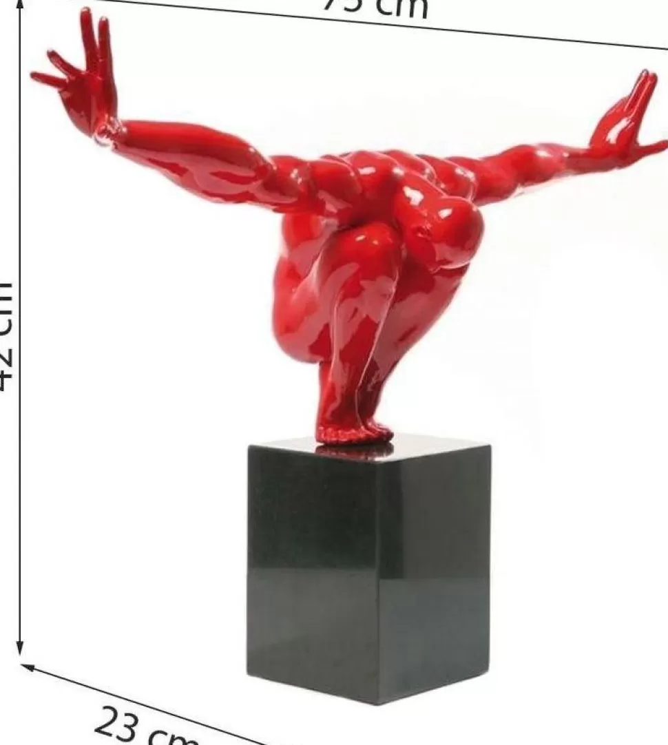 Figurki Dekoracyjne-KARE Design Figurka Dekoracyjna Athlet 75x42 Cm Czerwona