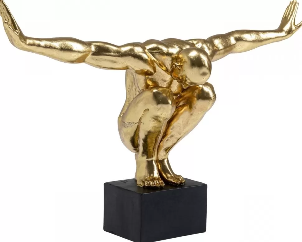 Figurki Dekoracyjne-KARE Design Figurka Dekoracyjna Athlete XL 100x64 Cm Złota