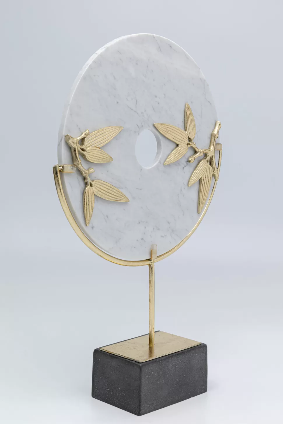 Figurki Dekoracyjne-KARE Design Figurka Dekoracyjna Biało-złota 33x51 Cm Liście Bambusa