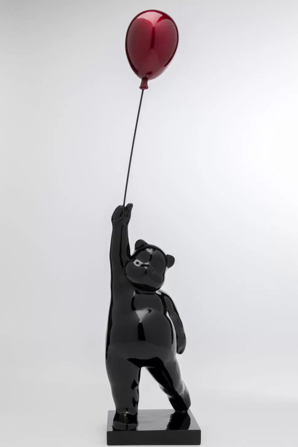 Figurki Dekoracyjne-KARE Design Figurka Dekoracyjna Czarna Miś Z Balonem 17x74 Cm