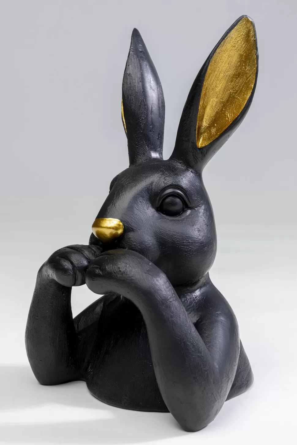Figurki Dekoracyjne-KARE Design Figurka Dekoracyjna Czarno-złota Królik 14x23 Cm