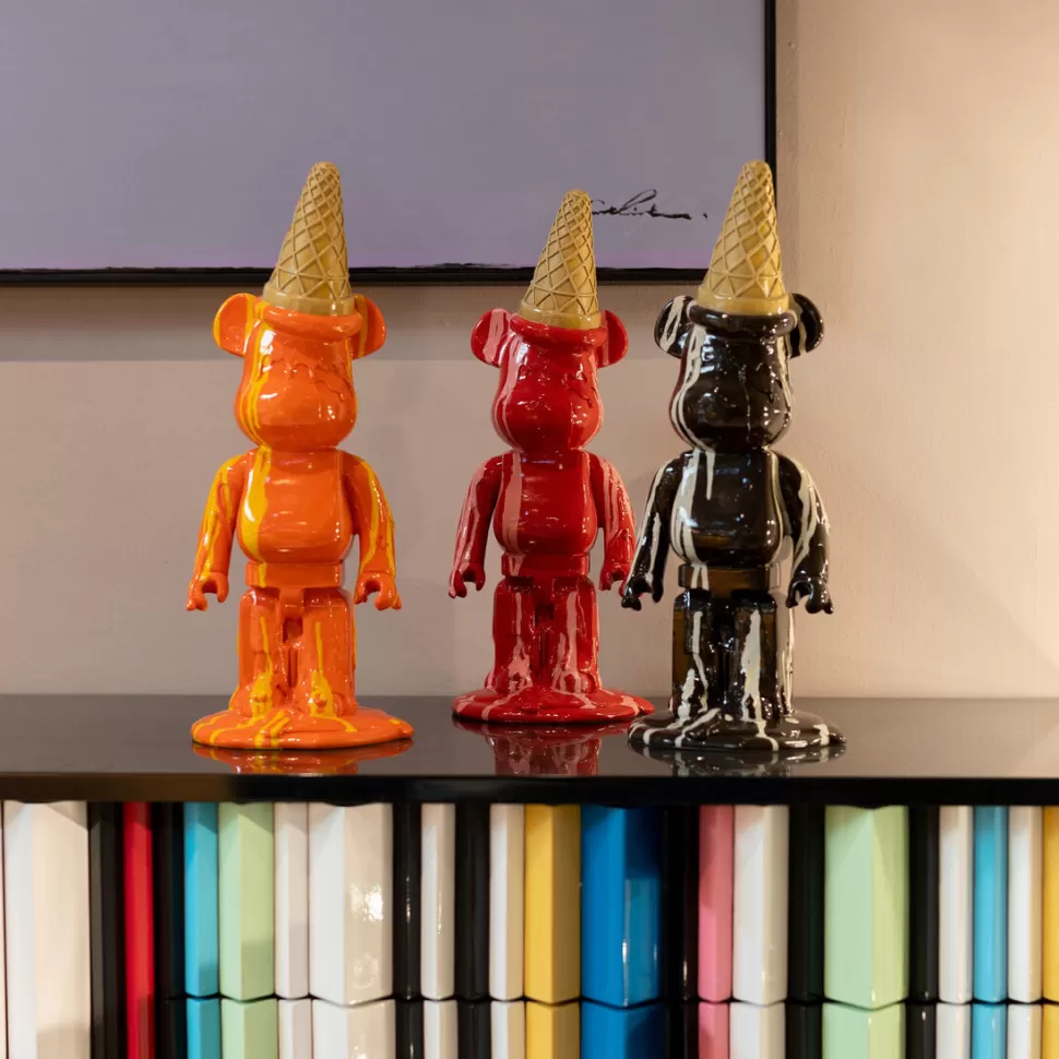 Figurki Dekoracyjne-KARE Design Figurka Dekoracyjna Czerwona Miś I Lód 16x40 Cm