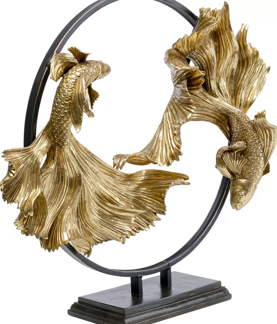 Figurki Dekoracyjne-KARE Design Figurka Dekoracyjna Dancing Betta Fishes 58x65 Cm Złota