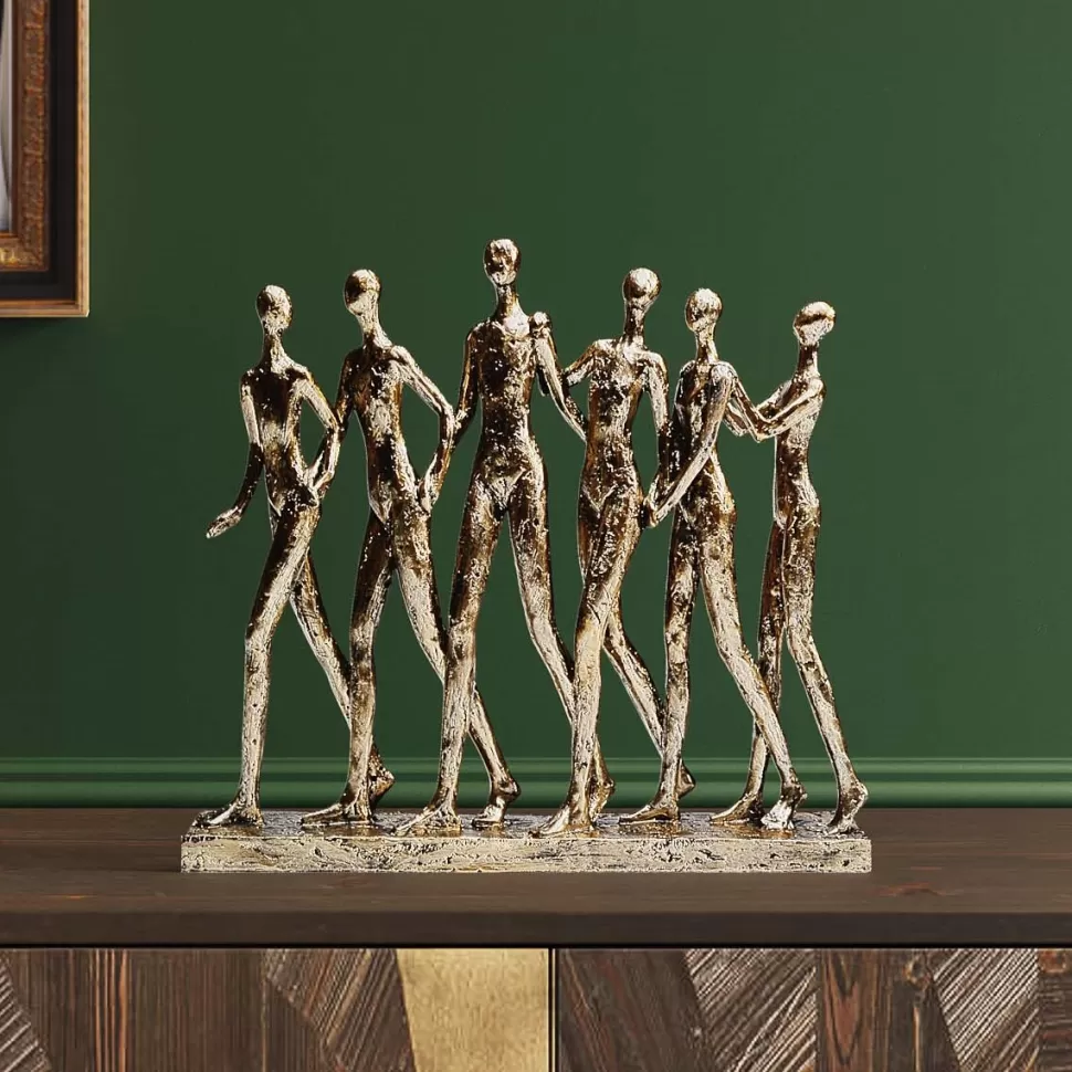Figurki Dekoracyjne-KARE Design Figurka Dekoracyjna Hand In Hand 30x27 Cm Złota