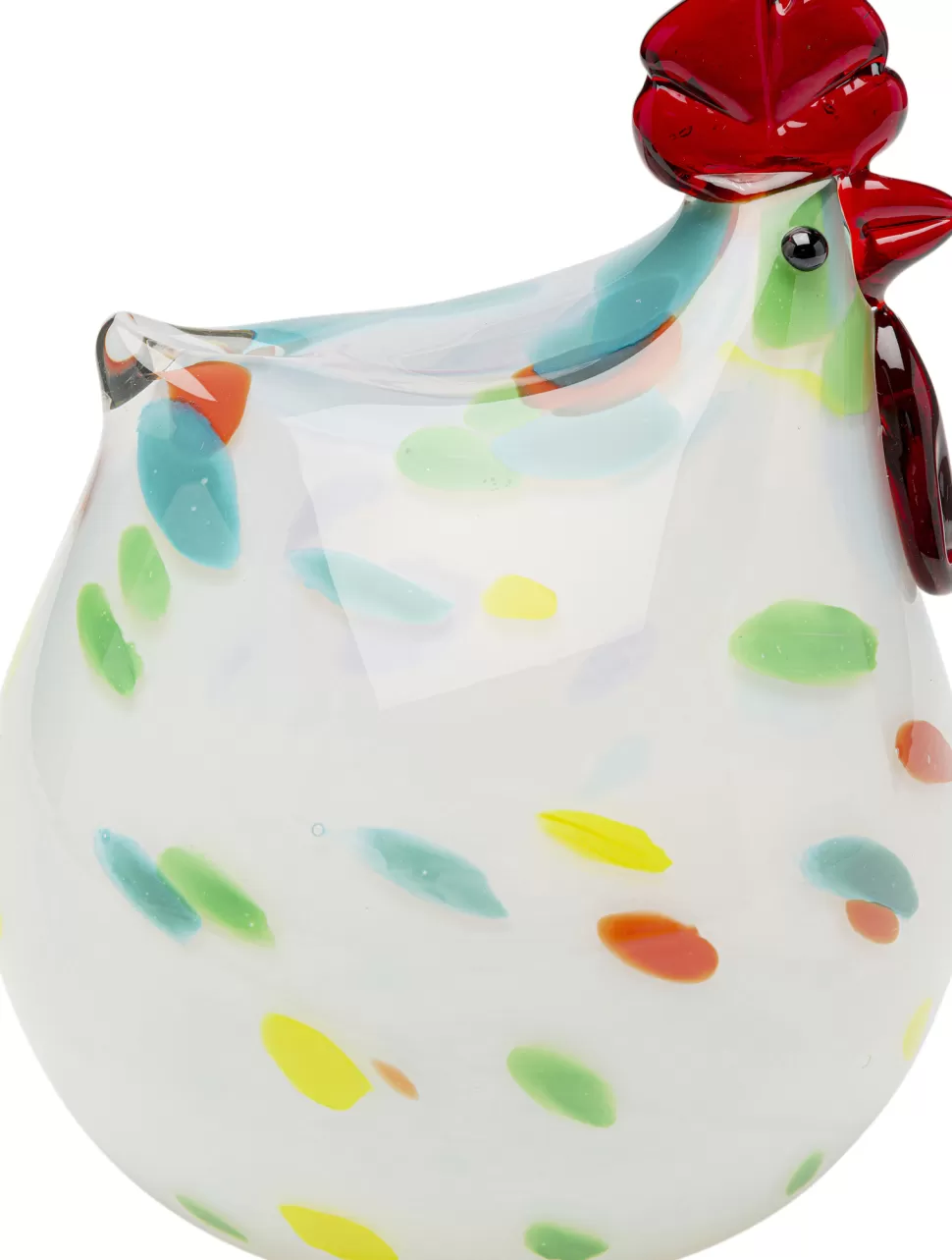 Figurki Dekoracyjne-KARE Design Figurka Dekoracyjna Kolorowa Szklana Kurka 15x18 Cm